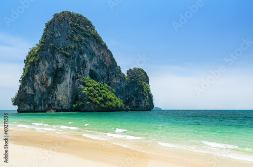 Clear water and blue sky. Phra Nang beach, Thailand
