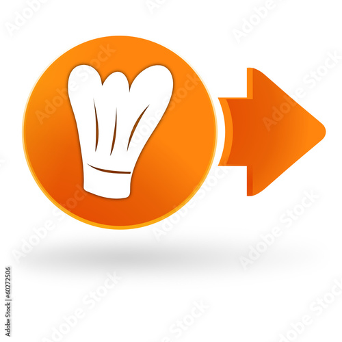 toque cuisinier sur symbole web orange