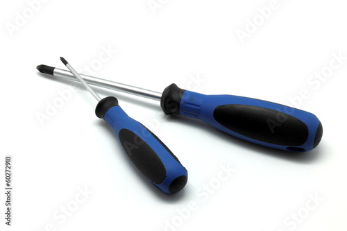 Two screwdrivers isolated on white background photo
