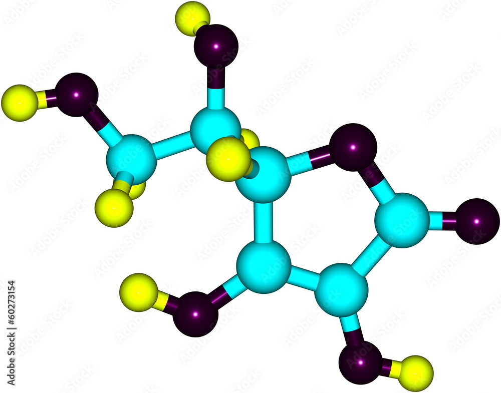 Structural model of Vitamin C Structural model of Vitamin C