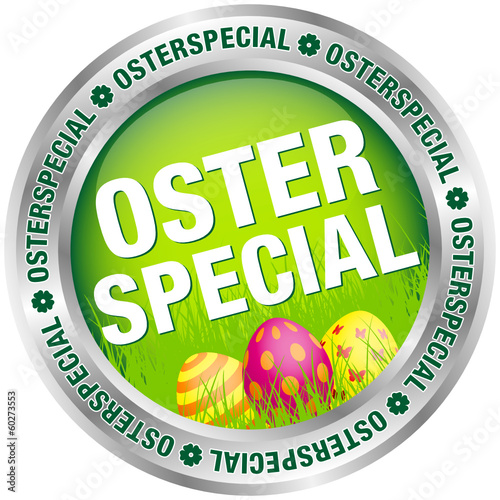 Button "Osterspecial" Ostereier grün/silber