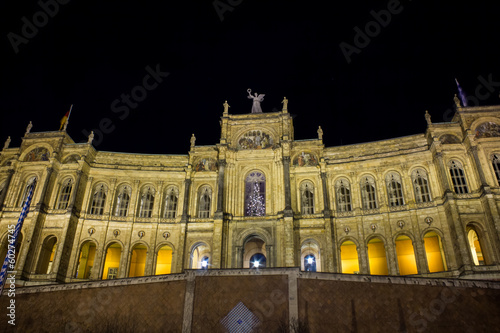 Maximilianeum munich at night