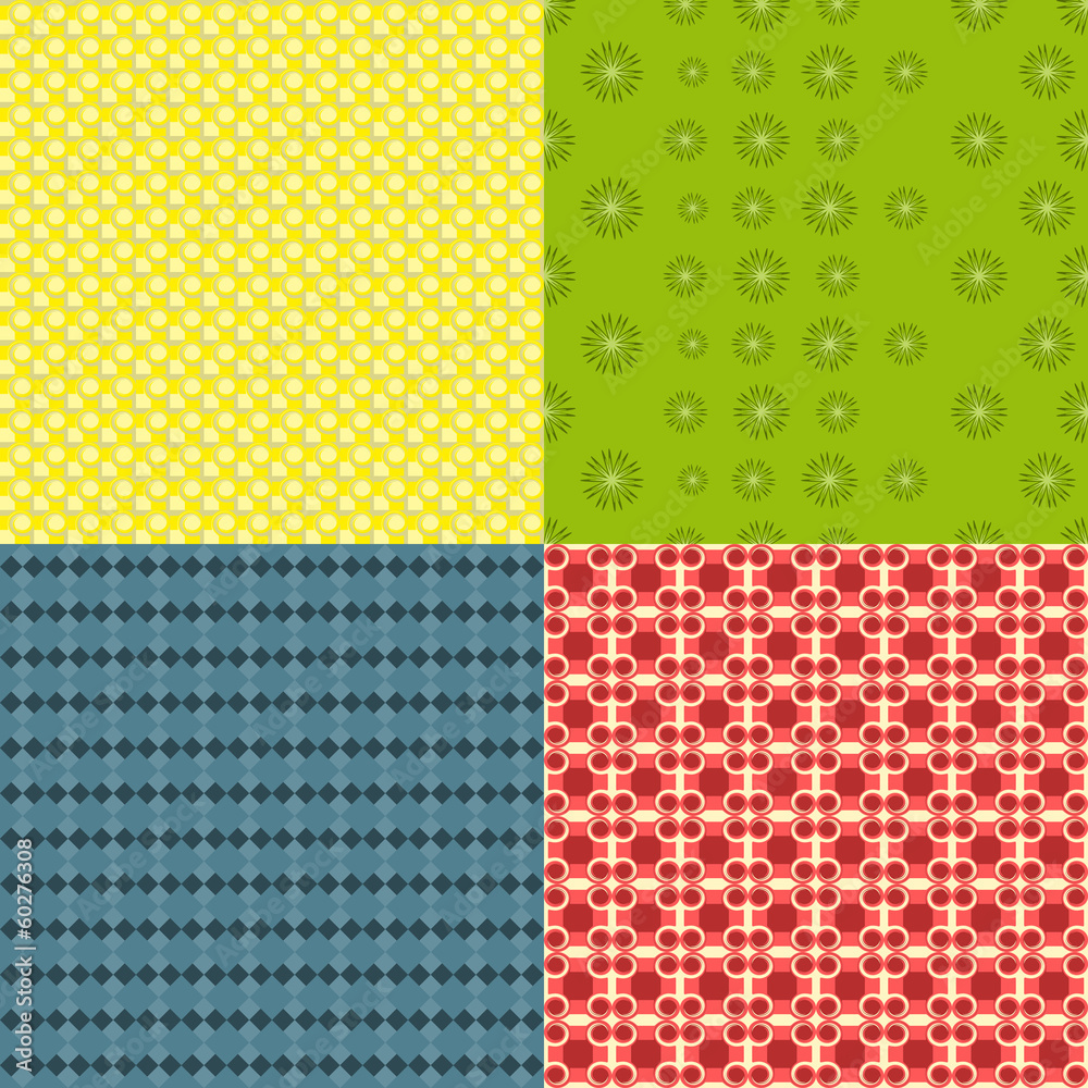 Set of bright seamless patterns Set of bright seamless patterns