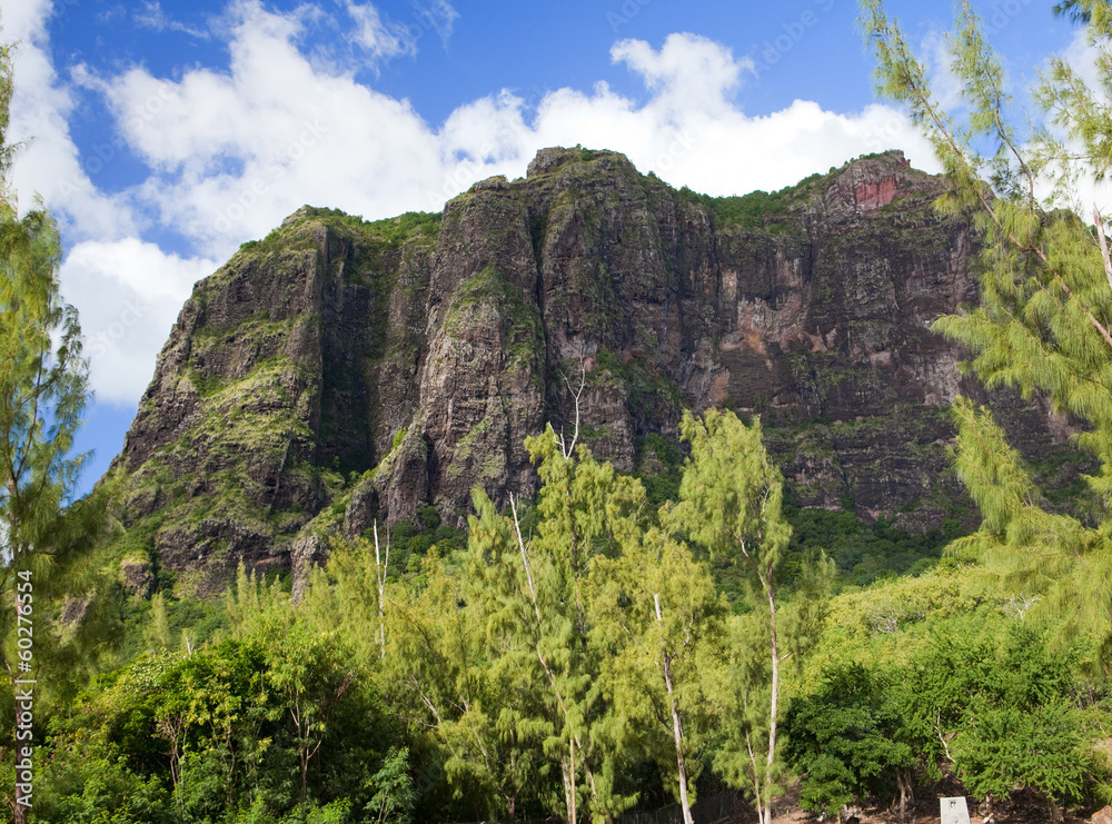 Le Morne mountain on the south of Mauritius