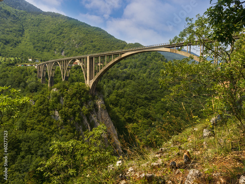 concrete arch bridge over the river Tara in northern Montenegro