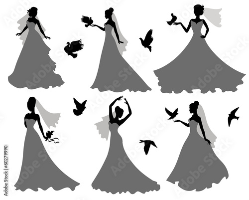 Bride and birds.