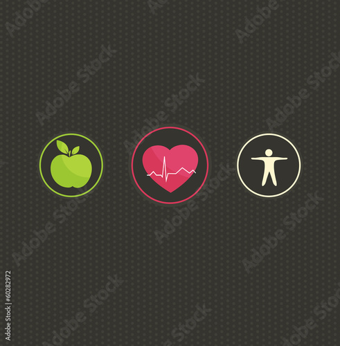 Healthy lifestyle concept symbol set