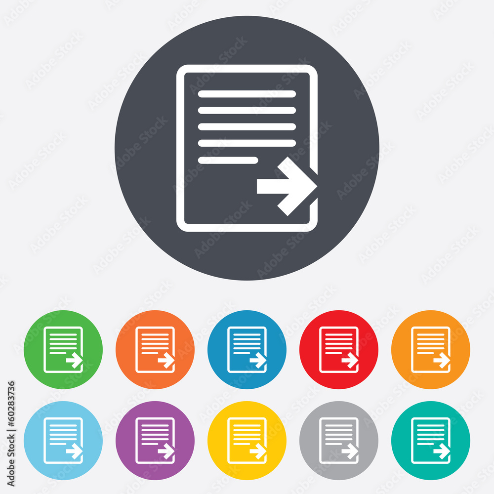 Export file icon. File document symbol. Export file icon. File document symbol.