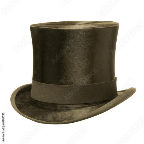 Formal Black Top Hat against White