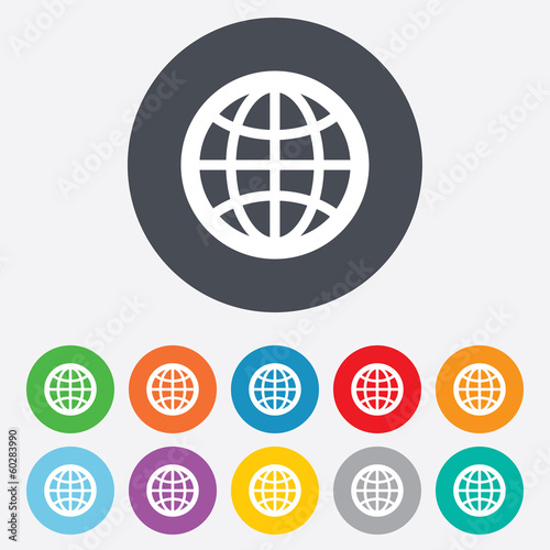 Globe sign icon. World symbol.