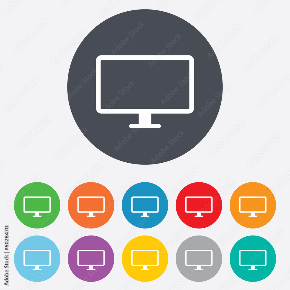 Computer widescreen monitor sign icon. Computer widescreen monitor sign icon.