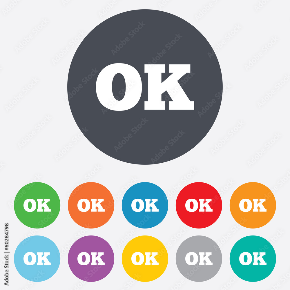 Ok sign icon. Positive check symbol. Ok sign icon. Positive check symbol.