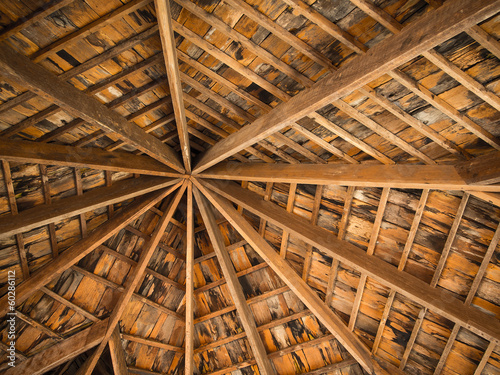 Wood tile roof