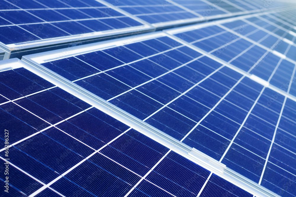 solar panels in a photovoltaic power plant