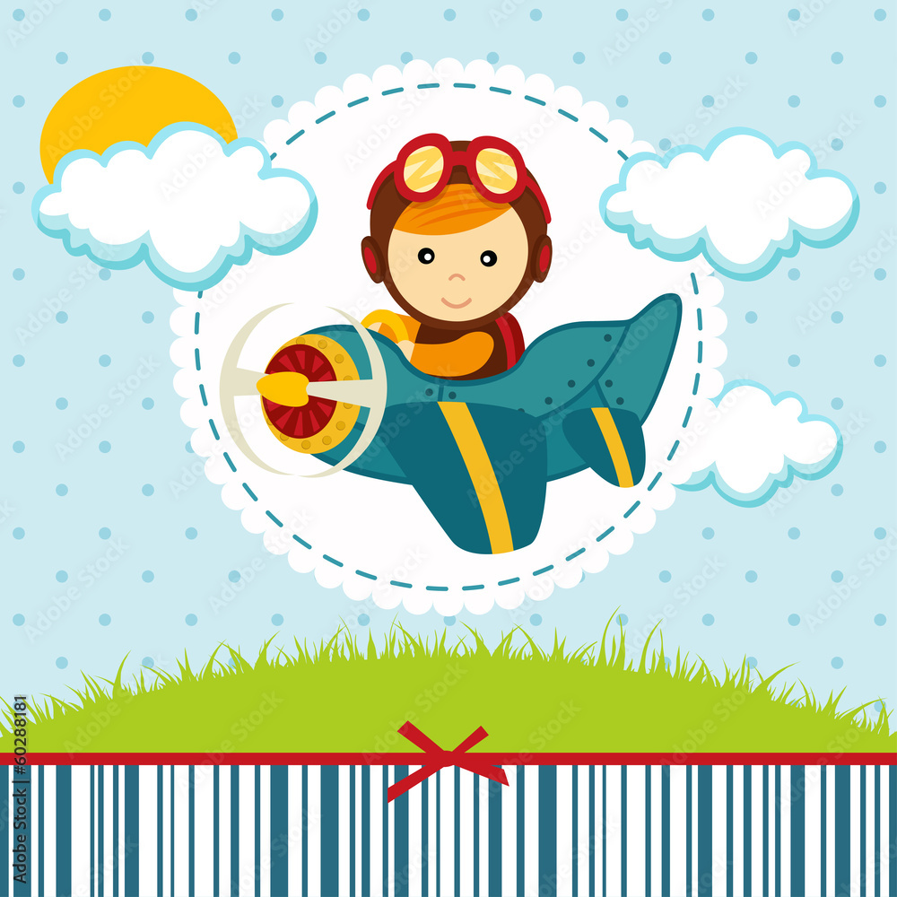 baby boy pilot - vector illustration baby boy pilot - vector illustration