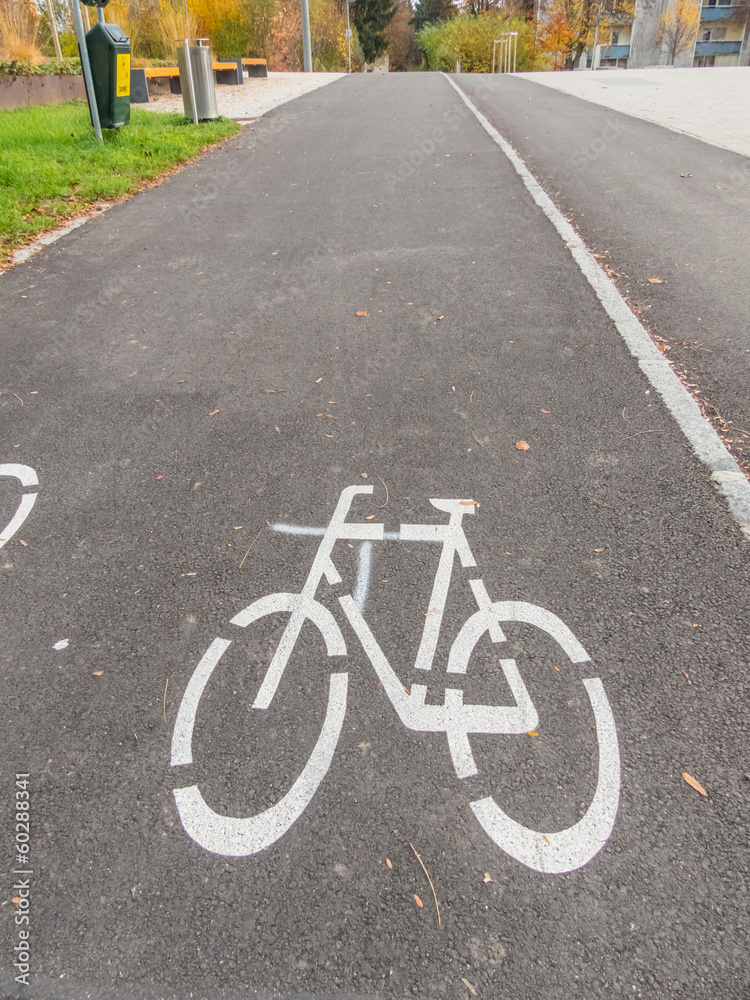 Obraz premium Markierter Radweg