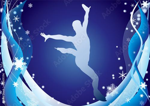 Silhouette of figure skating.