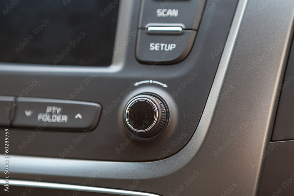 Close up view of vehicle media system Close up view of vehicle media system