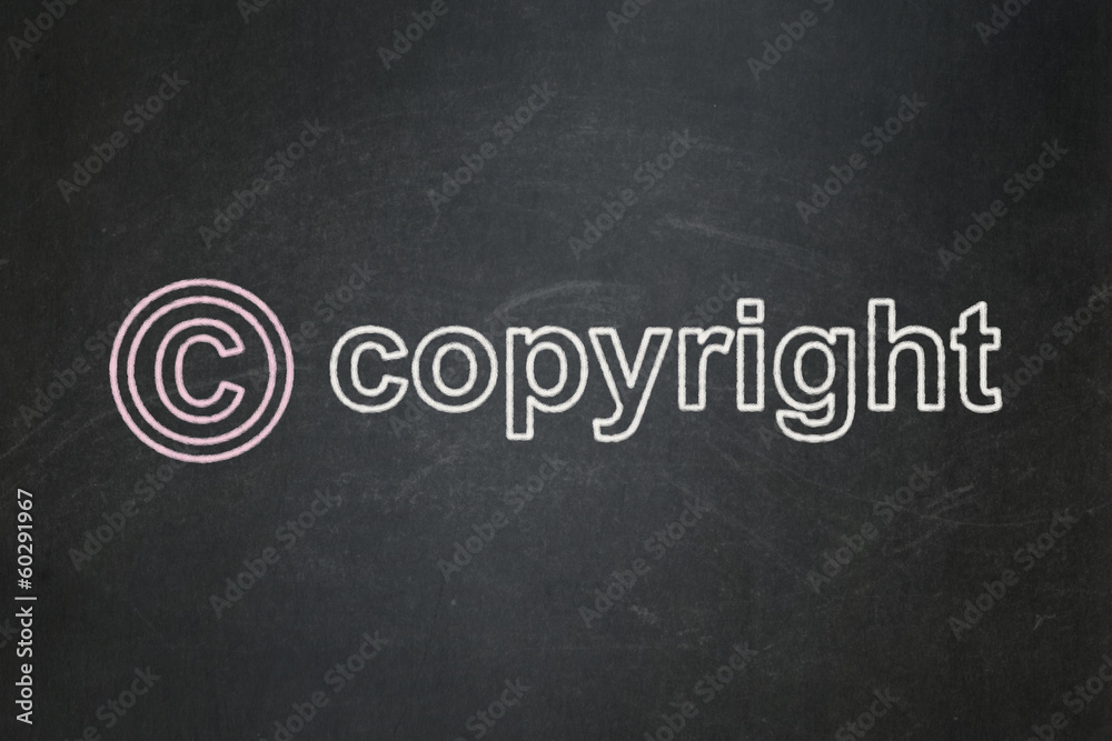 Obraz premium Law concept: Copyright and Copyright on chalkboard background
