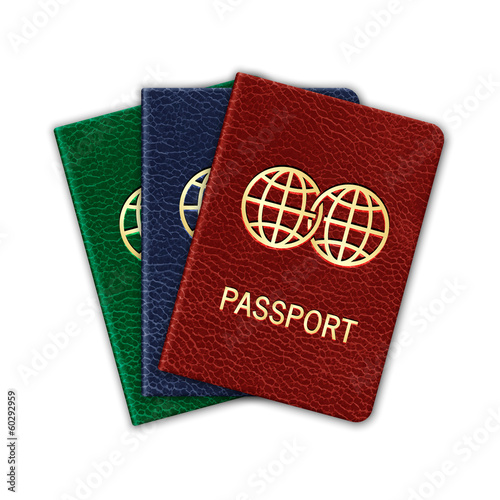 Realistic Passport Set. Isolated On White. Vector