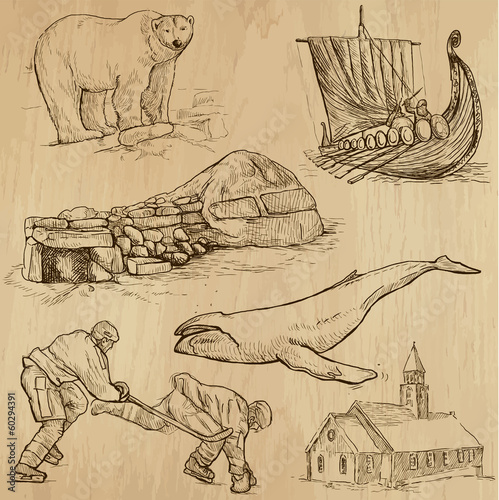 SCANDINAVIA set no.2 - Collection of hand drawn illustrations