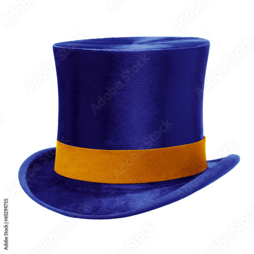 Blue Top Hat against White