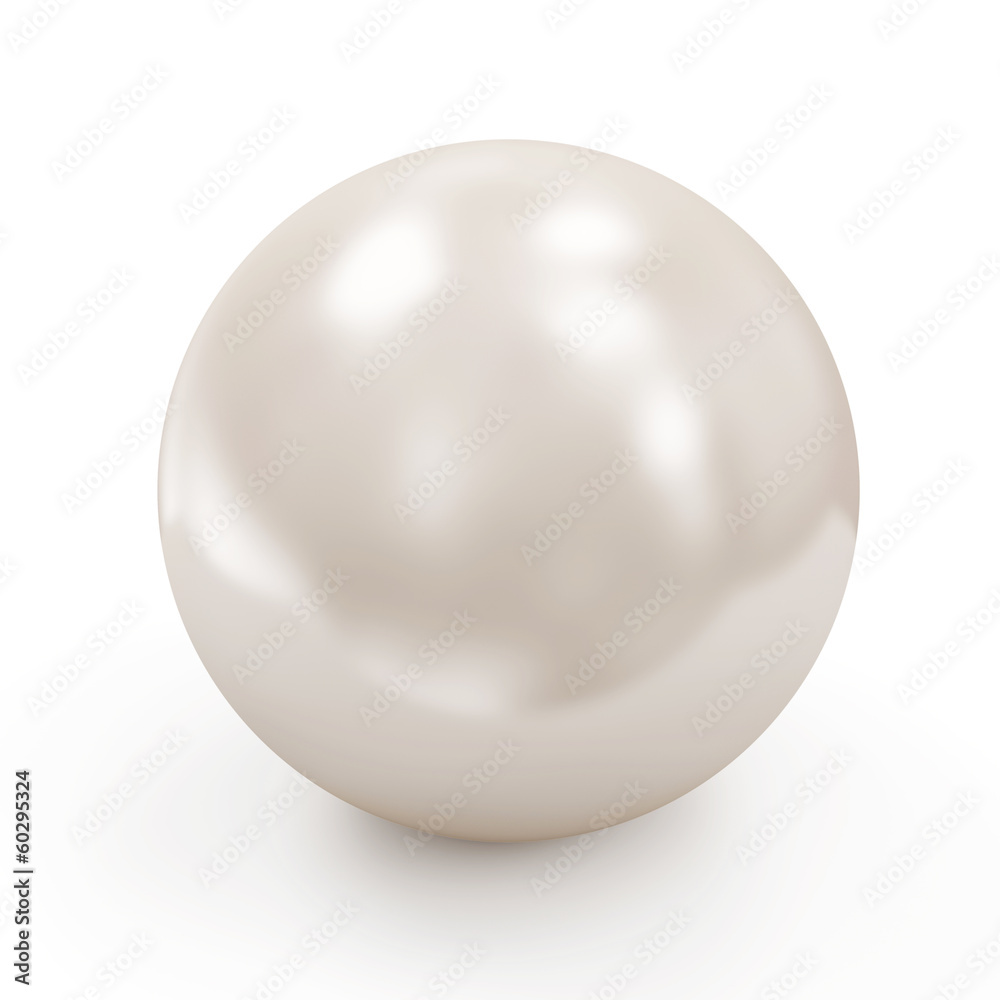 Shiny White Pearl isolated on white background Shiny White Pearl isolated on white background