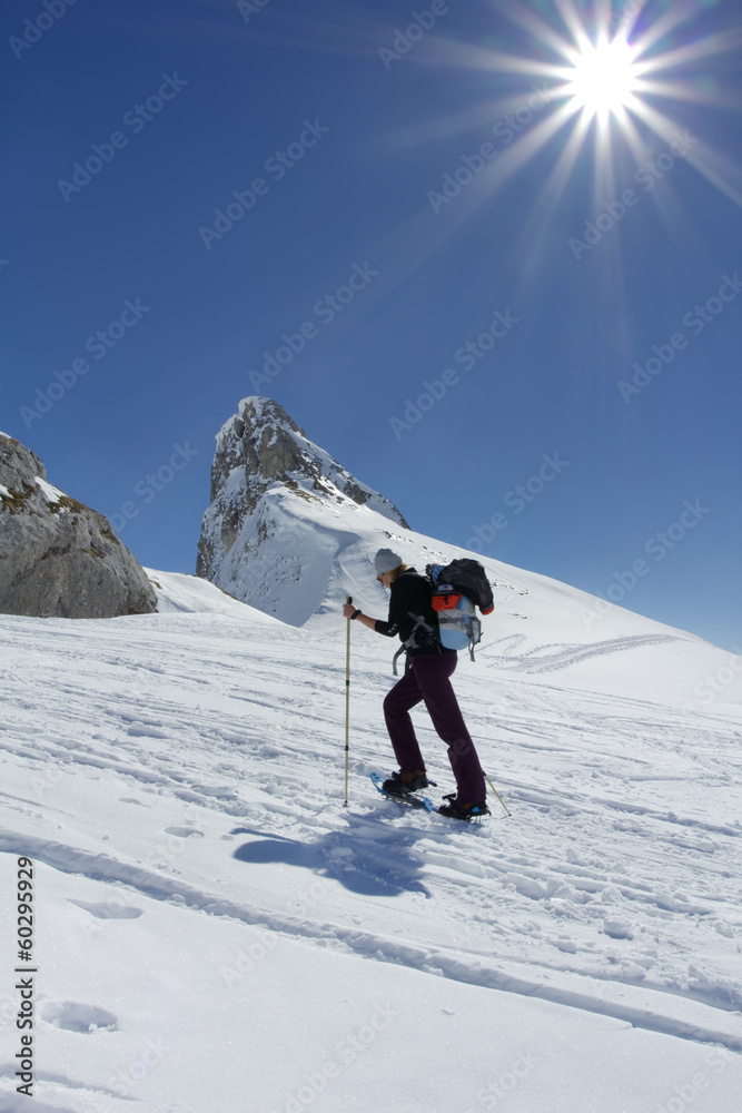 Dem Gipfel auf Schneeschuhen entgegen, Winterwandern, Rofan