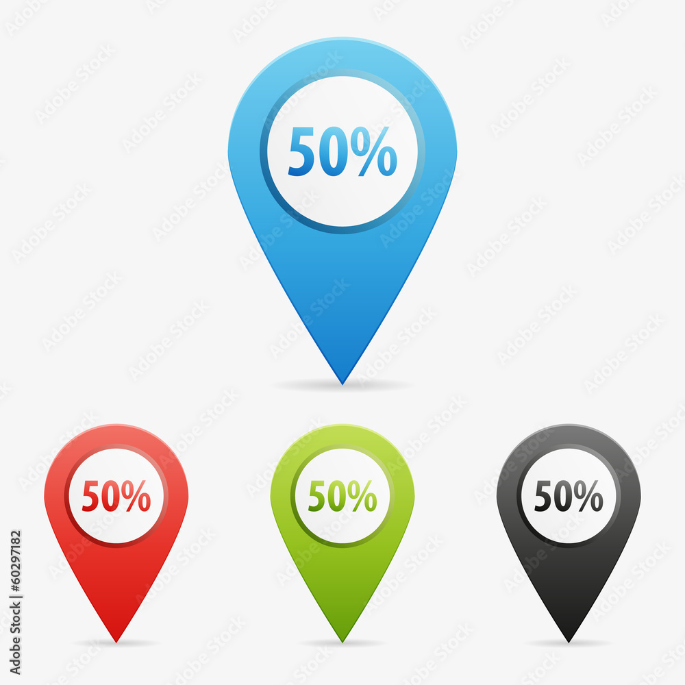Vector 50 percent pointers Vector 50 percent pointers