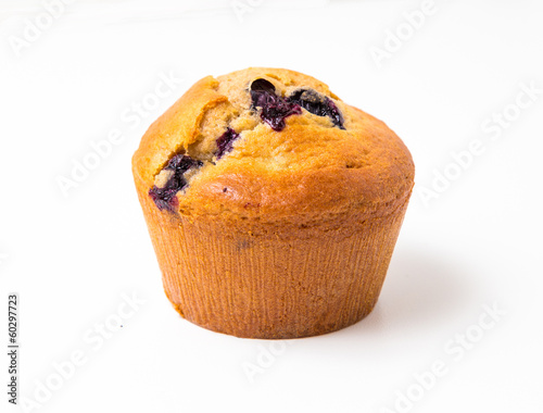 Fotografie, Obraz Blueberry muffins isolated on white background