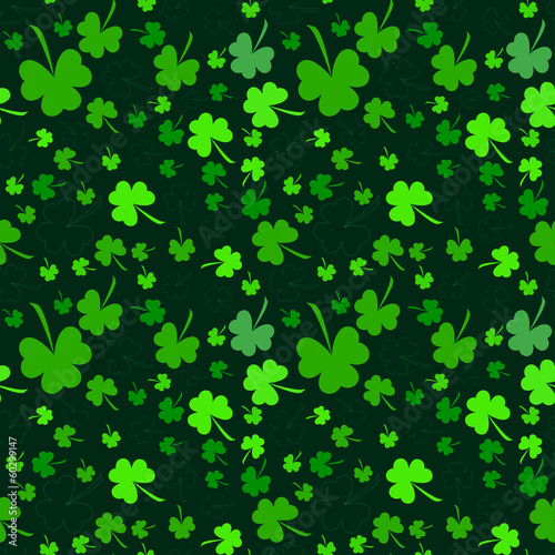 Seamless clover pattern on Patrick's Day