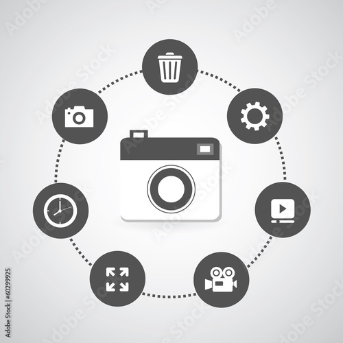 camera icons set