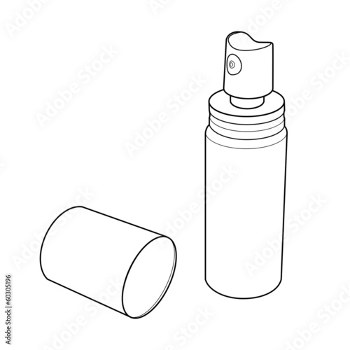 Oral Spray Bottle out line vector