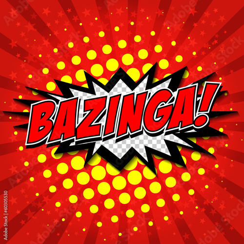 Bazinga! Comic Speech Bubble, Cartoon фототапет