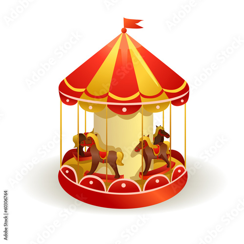 children's carousel with horses