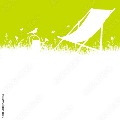 Summer Meadow Canvas Chair Green/White
