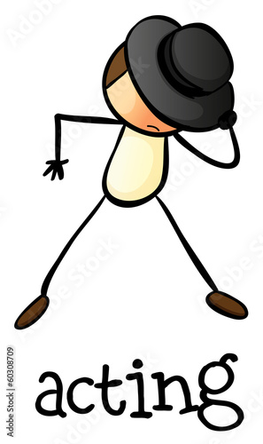 A stickman acting