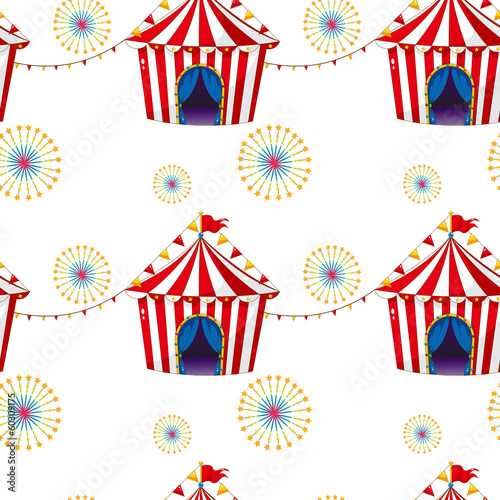 Seamless design with carnival tents