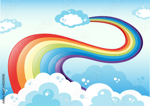 A sky with a rainbow