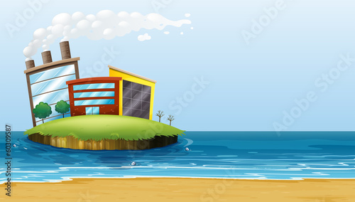 A factory in the island at the beach