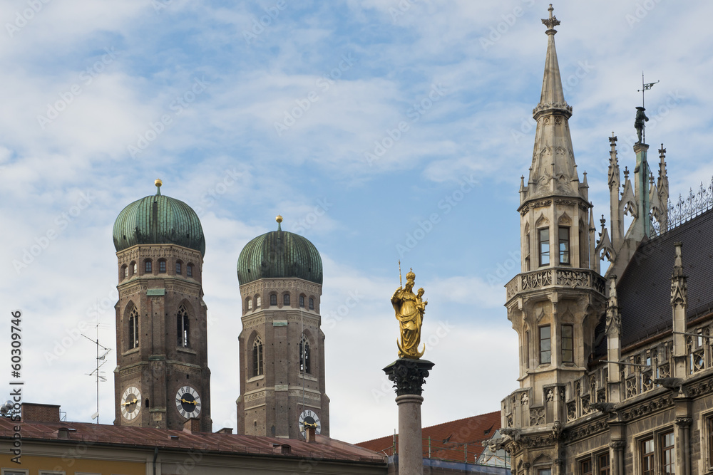 Towers of Frauenkirche in Munich Towers of Frauenkirche in Munich