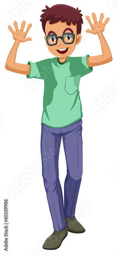 A man wearing glasses