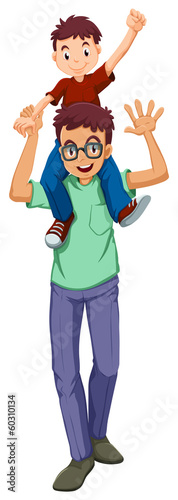 A father with his son