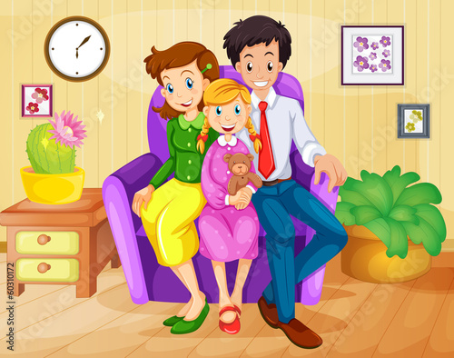 A family inside the house
