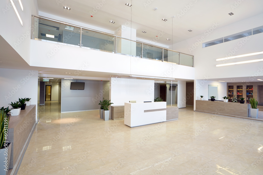Spacious empty reception hall in modern building Spacious empty reception hall in modern building