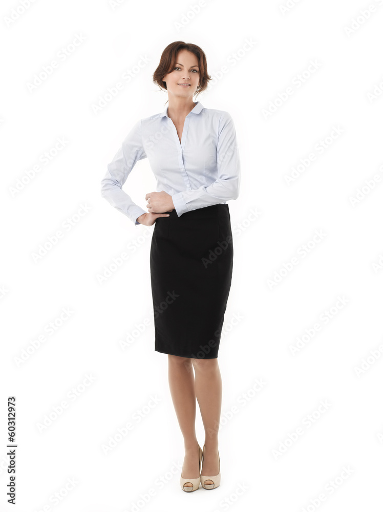 Businesswoman Standing Against White Background Businesswoman Standing Against White Background