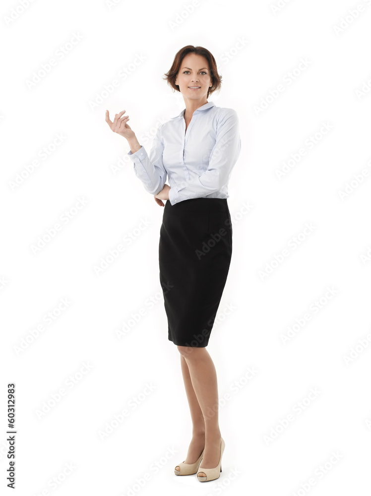 Businesswoman Standing Against White Background Businesswoman Standing Against White Background