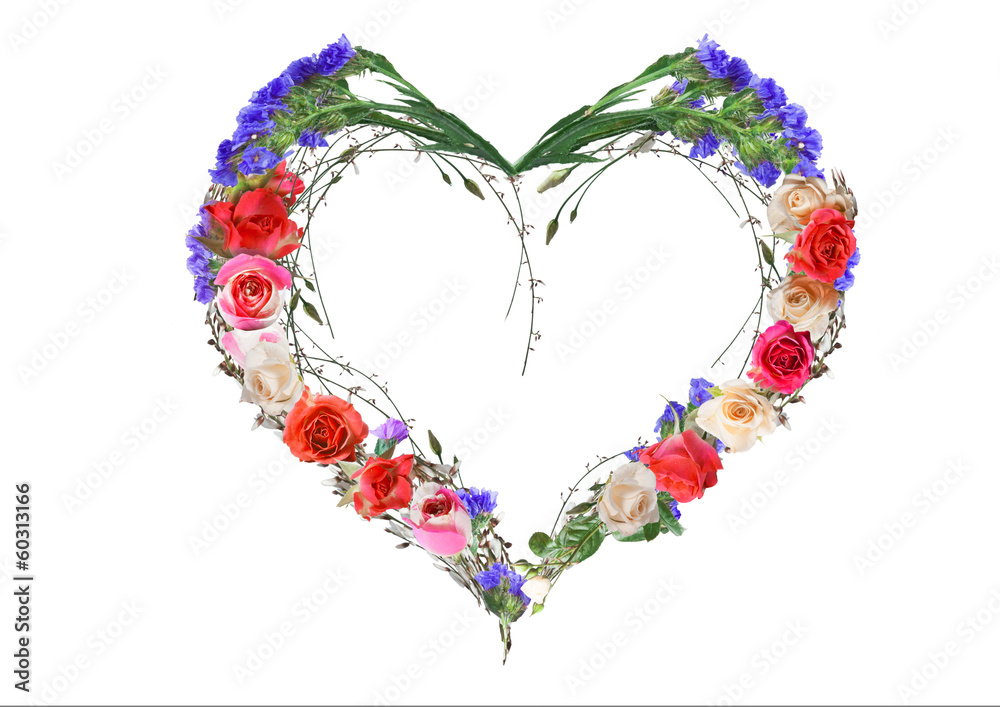 Heart-shaped floral composition
