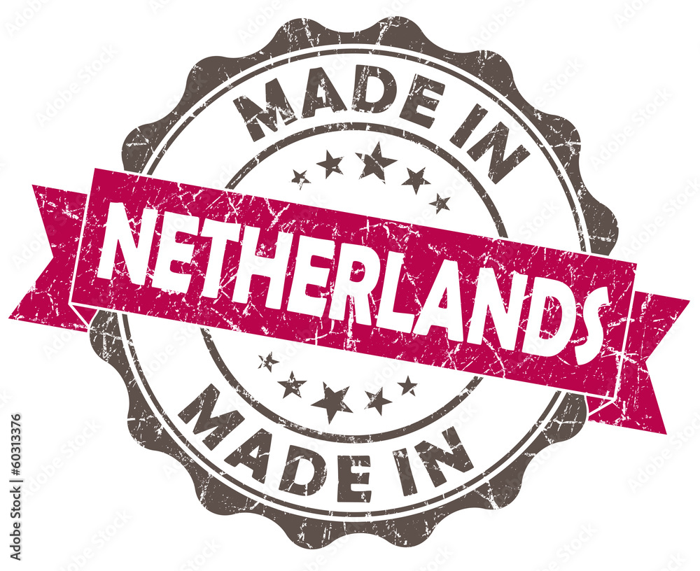 Obraz premium made in netherlands pink grunge seal isolated on white