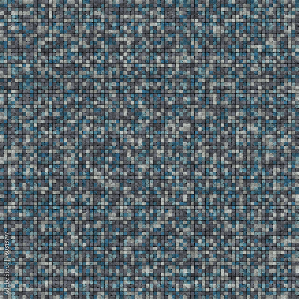 Fototapeta premium square mosaic tiled blue gray grunge pattern